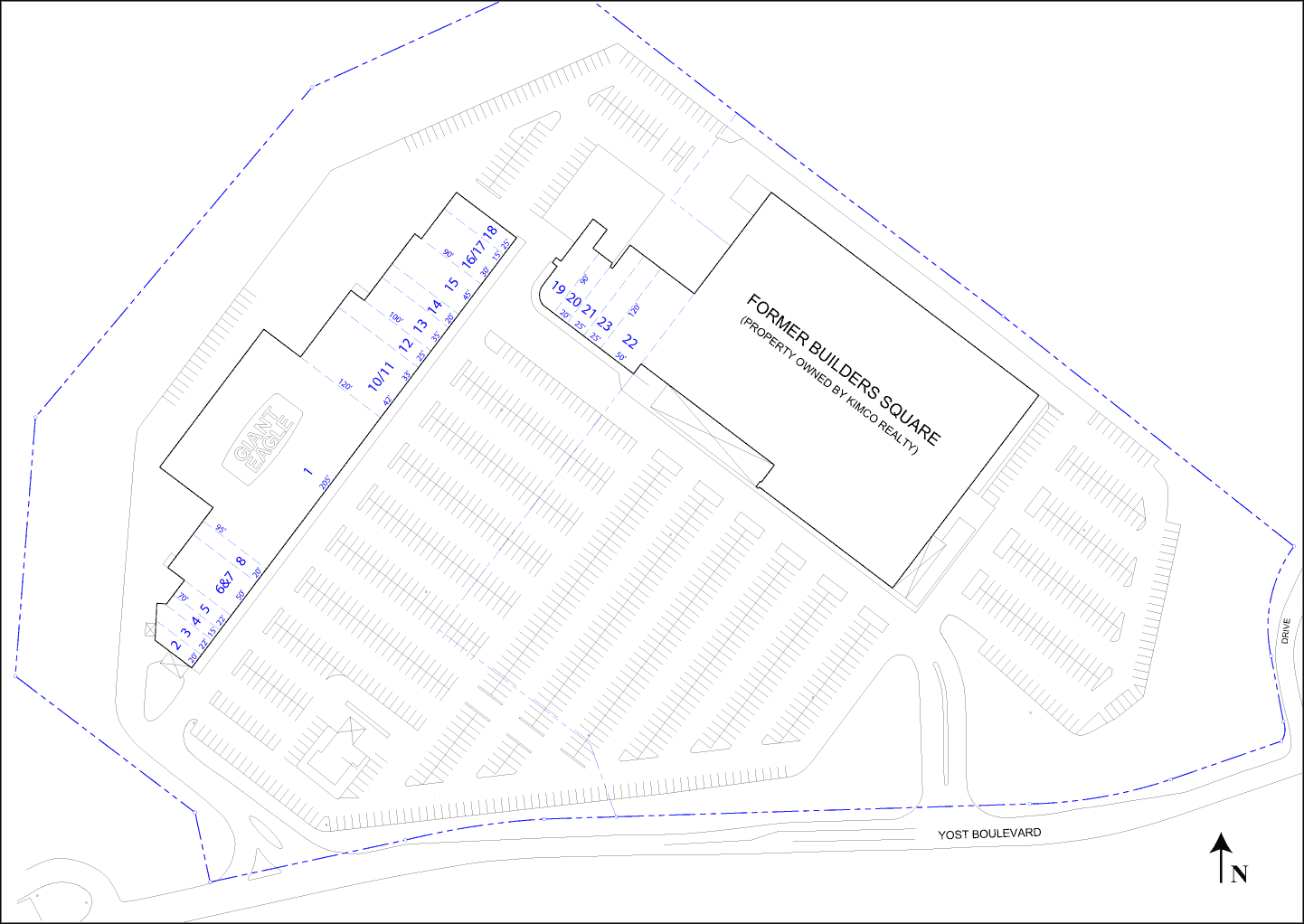 Site Plan drawing for Braddock Hills Shopping Center