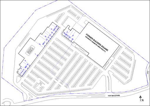 Site Plan drawing for Braddock Hills Shopping Center