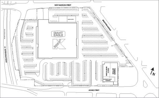 Site Plan drawing for Braddock Hills Shopping Center