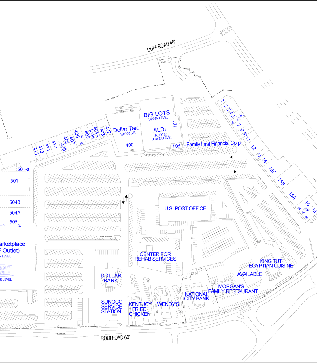 Site Plan drawing for Penn Hills Center