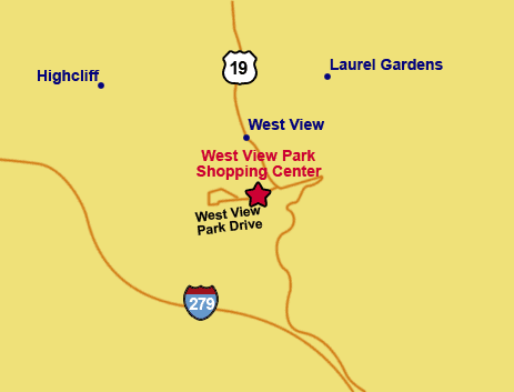 map of area around West View Park Shopping Center