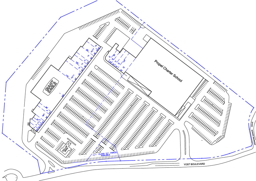 Site Plan drawing for Braddock Hills Shopping Center