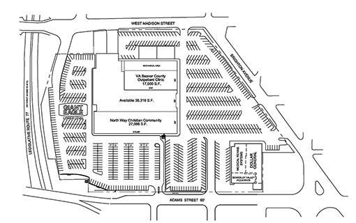 Site Plan drawing for Braddock Hills Shopping Center