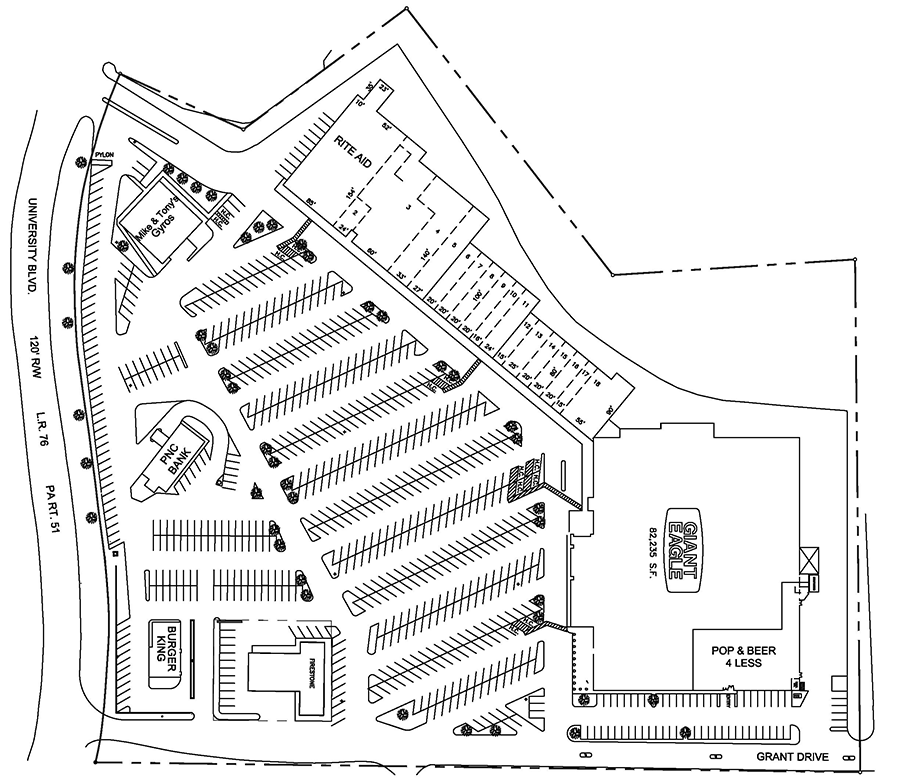Site Plan drawing for Moon Plaza