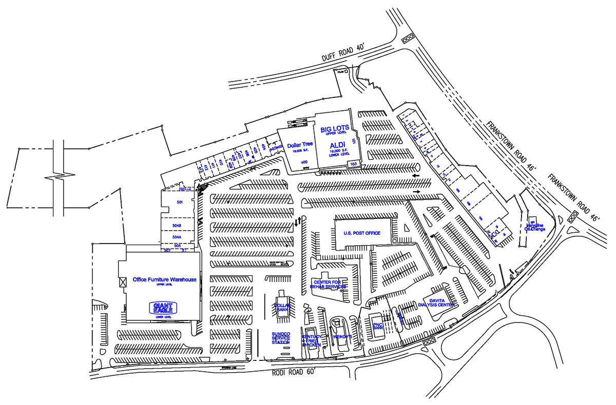 Site Plan drawing for Penn Hills Center