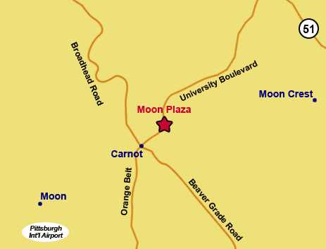 map of area around Moon Plaza