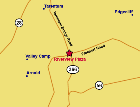 map of area around Riverview Plaza