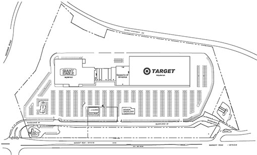 Site Plan drawing for Pine Creek Plaza