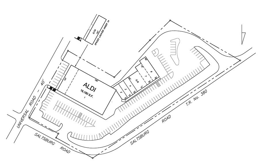 Site Plan drawing for Universal Plaza