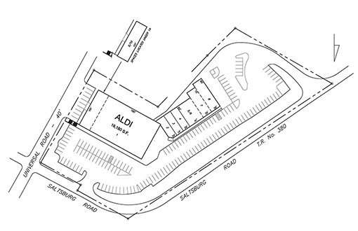 Site Plan drawing for Universal Plaza